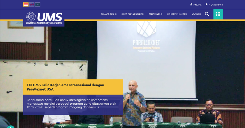 FKI UMS Jalin Kerja Sama Internasional dengan Parallaxnet USA